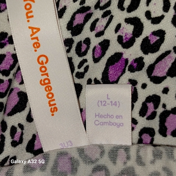 Purple CHEETAH Print Nightie JOYSPUN Women's L (12-14) - Picture 5 of 12
